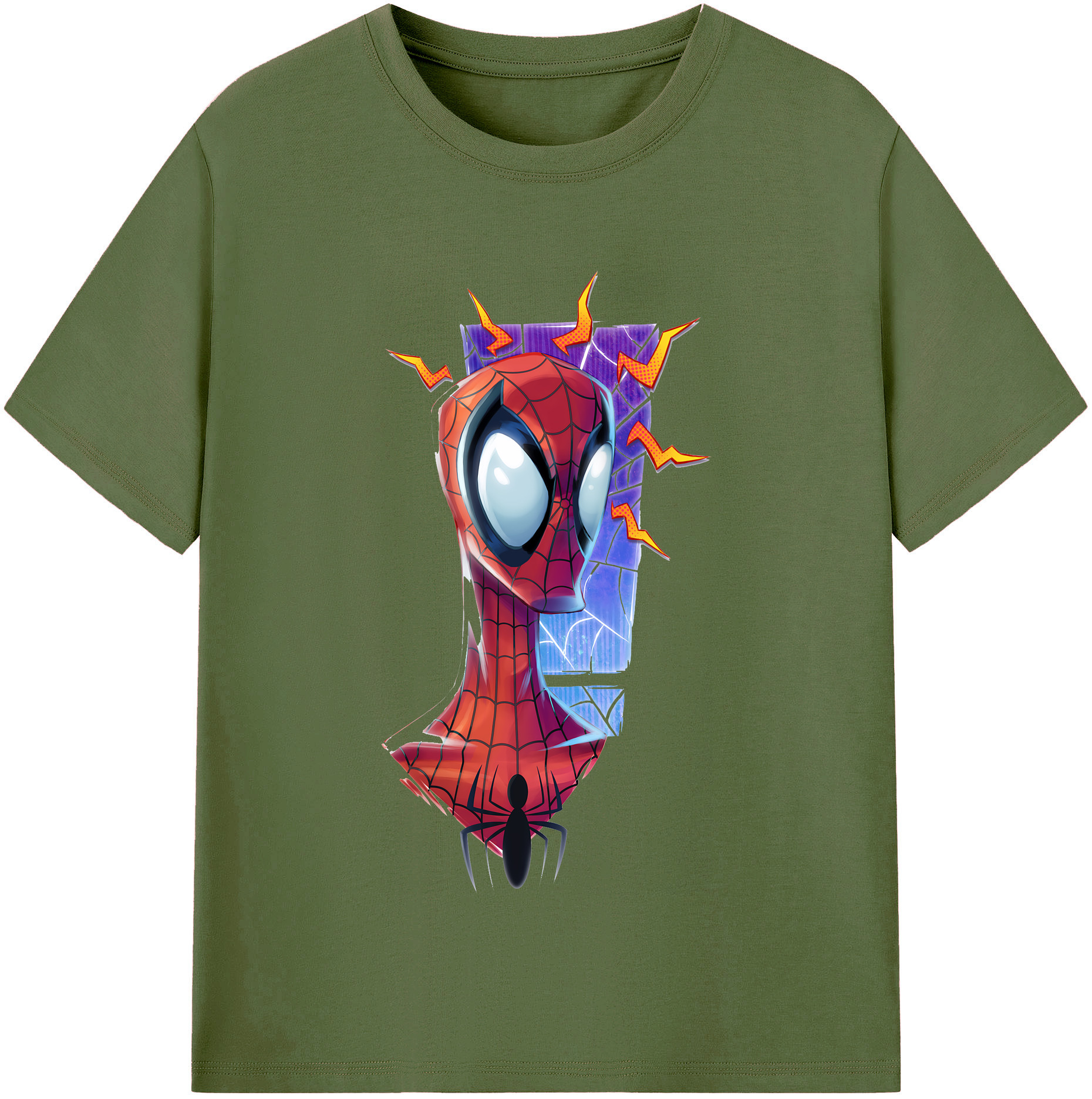 （画像用） Spider Man スパイダーマン 綿100％半袖Tシャツ（フロントプリント）